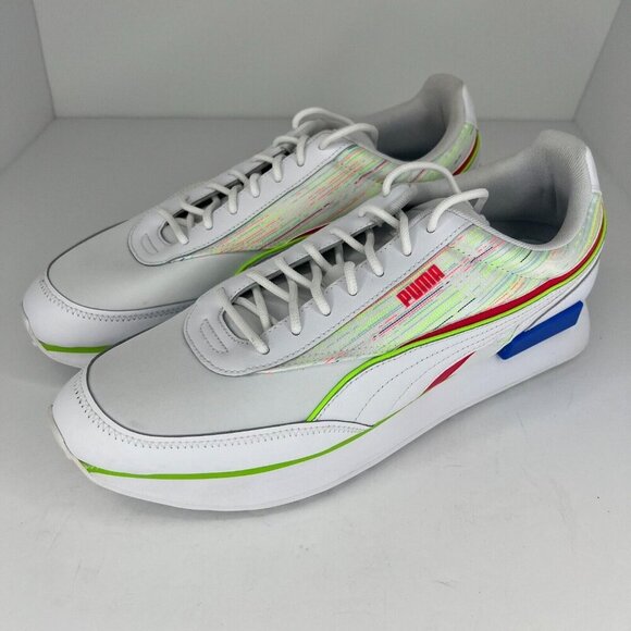 Puma Mens 382740-01 White Future Rider Double Spectra Homme Size 13 Running Shoe - Picture 1 of 9